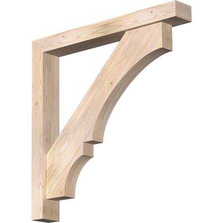 Ekena Millwork Balboa Block Smooth Bracket w/ Offset Brace, Douglas Fir, 5 1/2"W x 42"D x 42"H BKT0604X42X42BOA05SDF